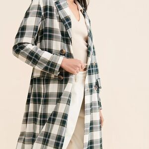 Free People We The Free Freddie Longline Plaid Blazer.
